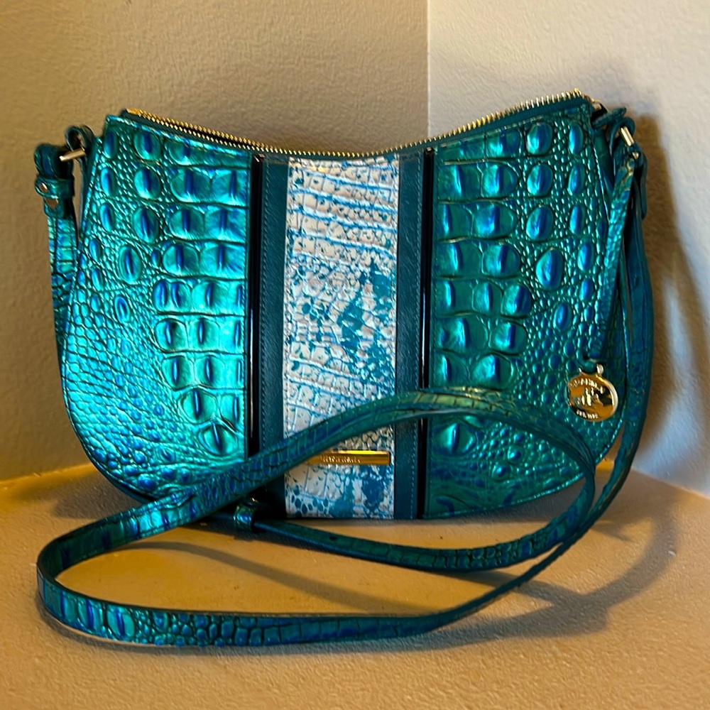 Brahmin Shayna Peacock  Shimmer crossbody bag